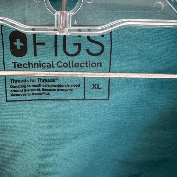 Women's FIGS Casma Scrub Top X-Large 3 Pocket Teal Blue (Caribbean?) V Neck - Picture 3 of 9